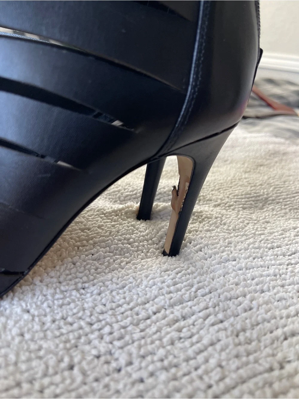 INC International Concepts Black Strappy Peep-Toe Heels